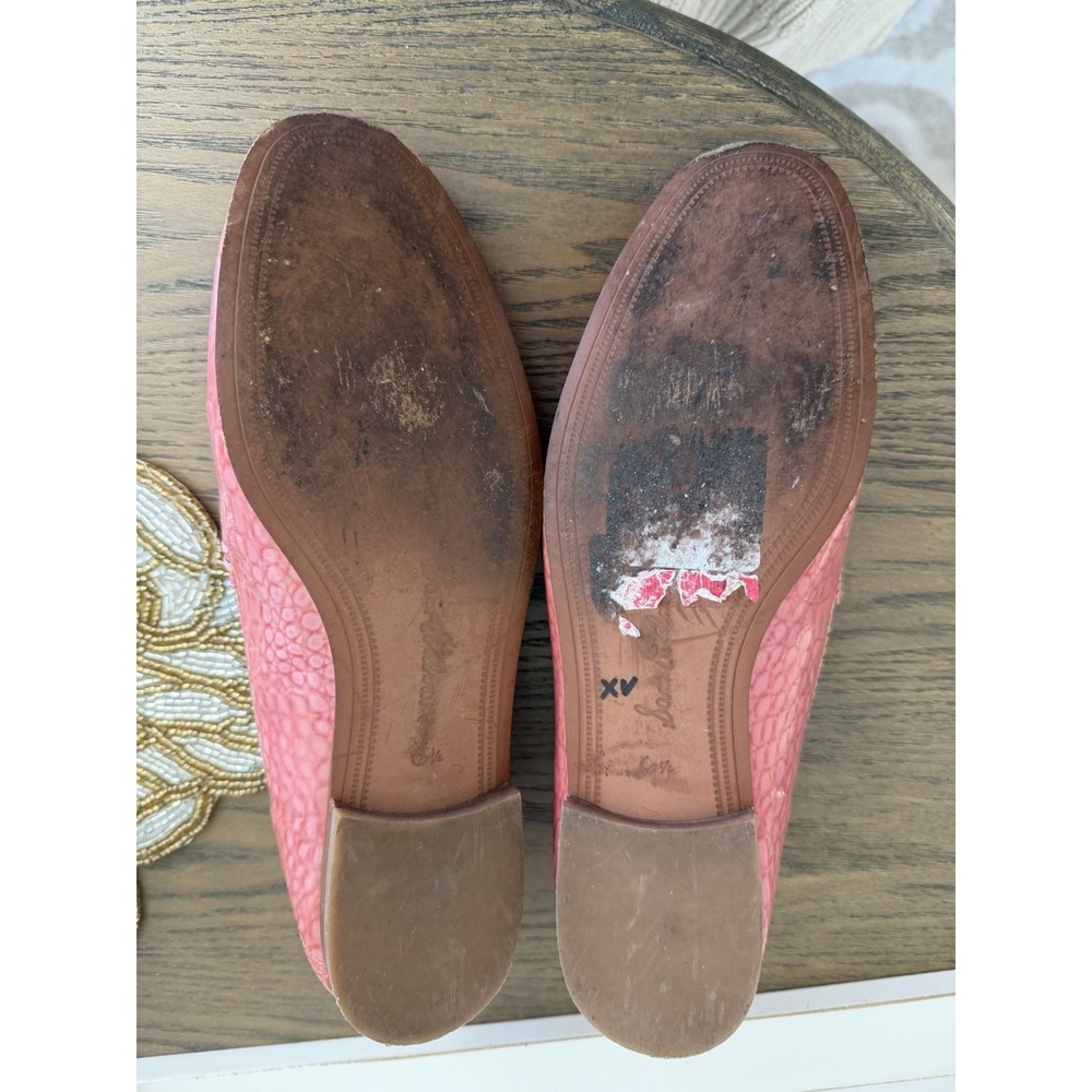 Sam Edelman Pink Patent Croc Loafers Size 6.5 Horsebit Preppy Slip On Flats - Picture 8 of 12